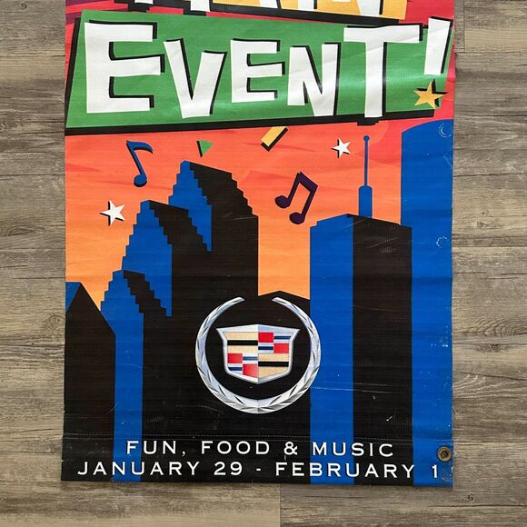 Vintage NFL Superbowl XXXVIII 38 Cadillac Event Promo Banner - Picture 3 of 3